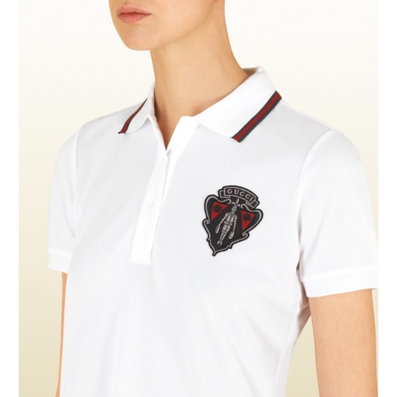 NWT Authentic Gucci Equastrain Crest Polo Shirt White S​ - Picture 3 of 8